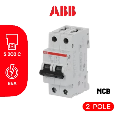 ABB MCB S202 C 2P mcb abb 2p s200