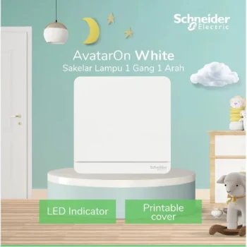 Schneider E8331L1LED_WE_G3 AVATARON SAKLAR 1 GANG 1 ARAH WHITE E8331L1LED_WE_G3