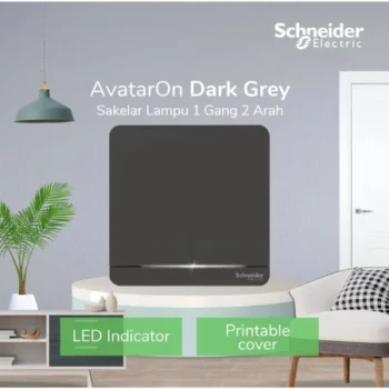Schneider E8331L2LED_DG_G3 AVATARON SAKLAR 1 GANG 2 ARAH DARK GREY E8331L2LED_DG_G3
