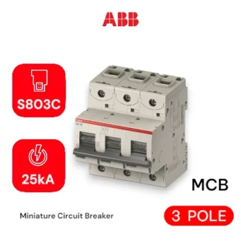 MCB High Performance MCB S803C-C125, 125A, 3Poles 25kA - MCB ABB
