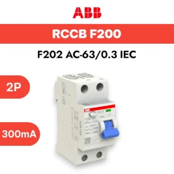 ABB ELCB (Earth Leakage Circuit Breaker) F202 AC-63/0.3 IEC Residual Current Circuit Breaker 2P AC type 300 mA