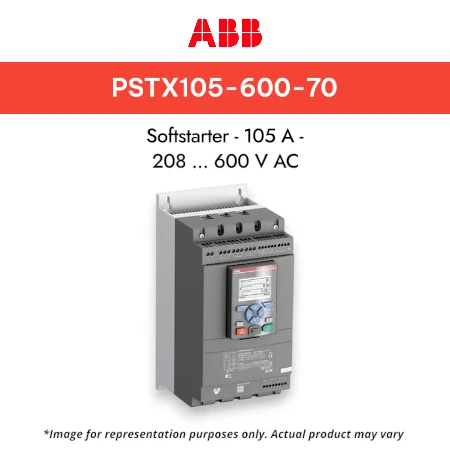 ABB PSTX105-600-70 Softstarter - 105 A - 208 ... 600 V AC