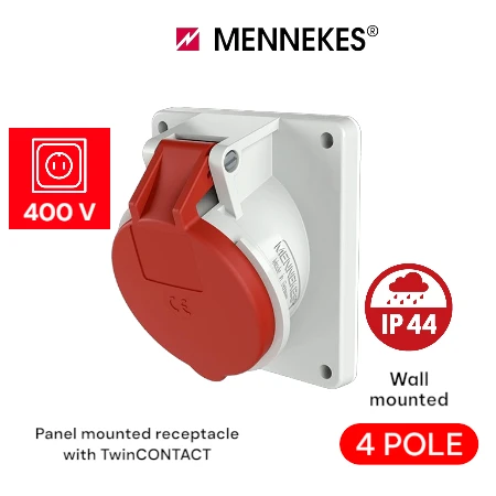 MENNEKES Panel mounted receptacles IP44 angled 4P 400V 16A-32A