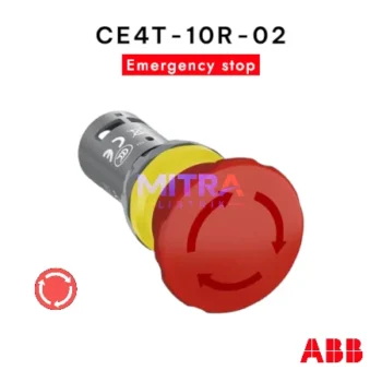 ABB Red Emergency Stop 2NC , Twist Relesae, 40mm, CE4T-10R-02 - RED/MERAH EMERGENCY STOP ABB